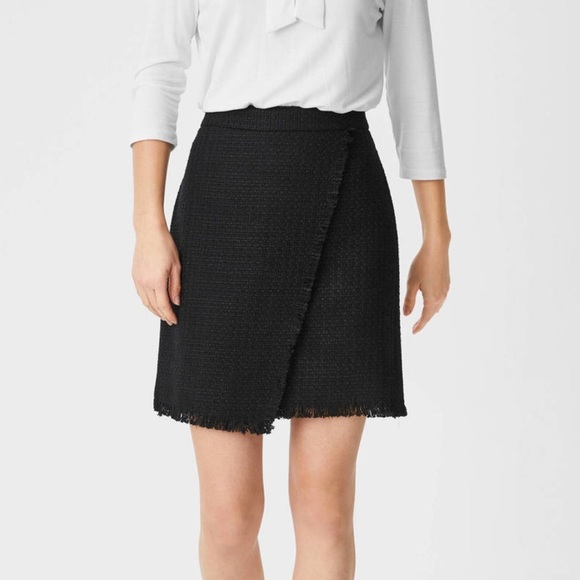 Ann Taylor Tweed Boucle Fringe Wrap Skirt - Picture 2 of 9